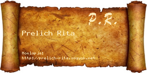 Prelich Rita névjegykártya