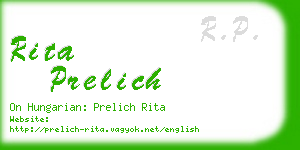 rita prelich business card